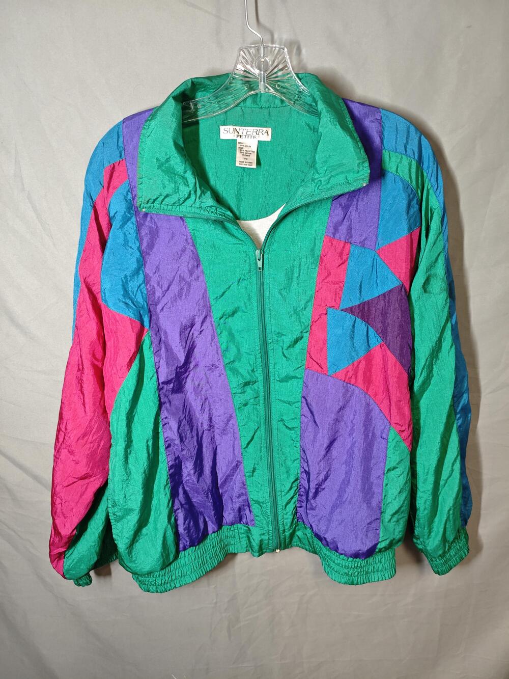 Vintage Sunterra Jacket Womens Petite Medium Windbreaker Nylon 90s